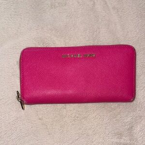 Michael Kors Fuchsia Zip-Around Wallet